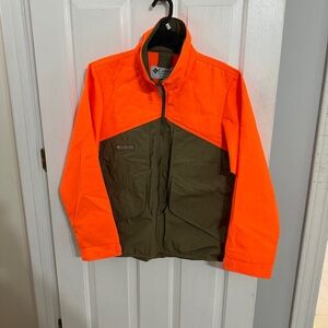 Columbia blaze orange and brown women’s Field Coat perfect for bird hunting